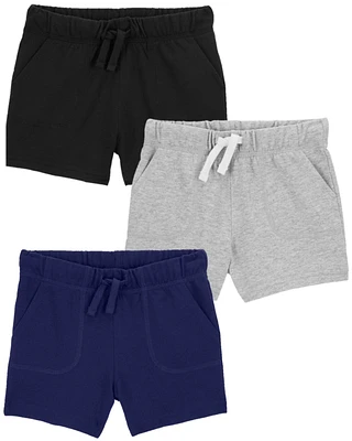 Toddler -Pack Pull-On Cotton Shorts