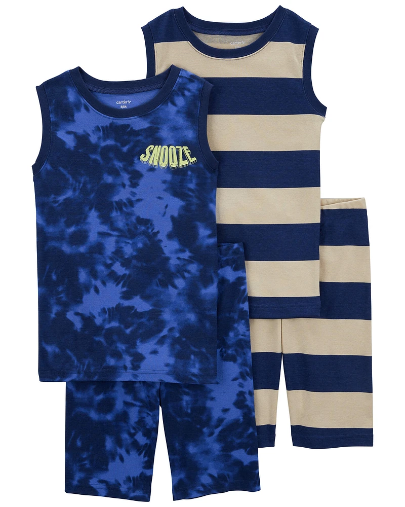 Kid 4-Piece 100% Snug Fit Cotton Pajamas