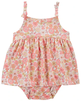 Baby Floral Tank Bodysuit Dress