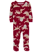 Toddler 1-Piece Dinosaur 100% Snug Fit Cotton Footie Pajamas