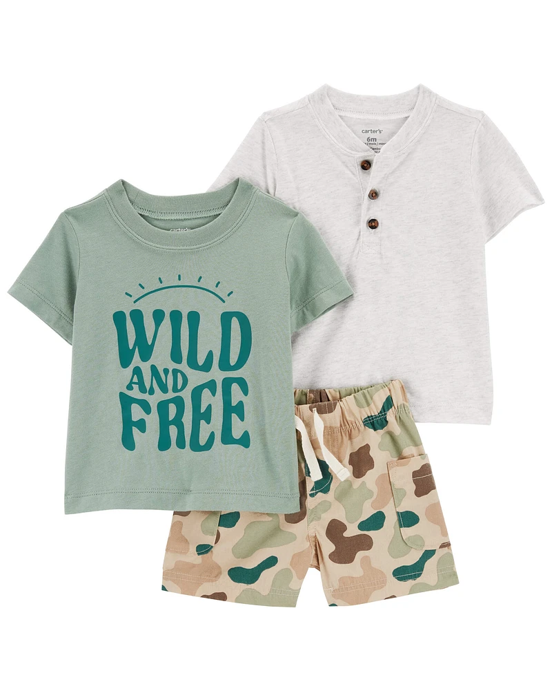 Baby 3-Piece Camo Little Short Set