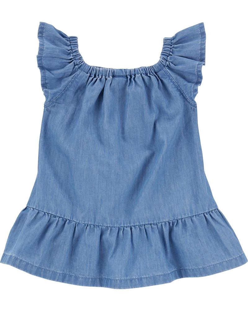 Baby Embroidered Chambray Dress