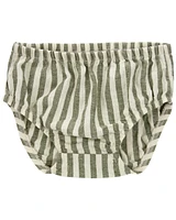 Baby 2-Piece Striped Linen Dress & Headwrap Set