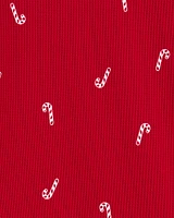 Kid 2-Piece Candy Cane Thermal Pajamas