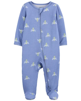 Baby Bee Print 2-Way Zip LENZING™ ECOVERO™ Sleep & Play Pajamas