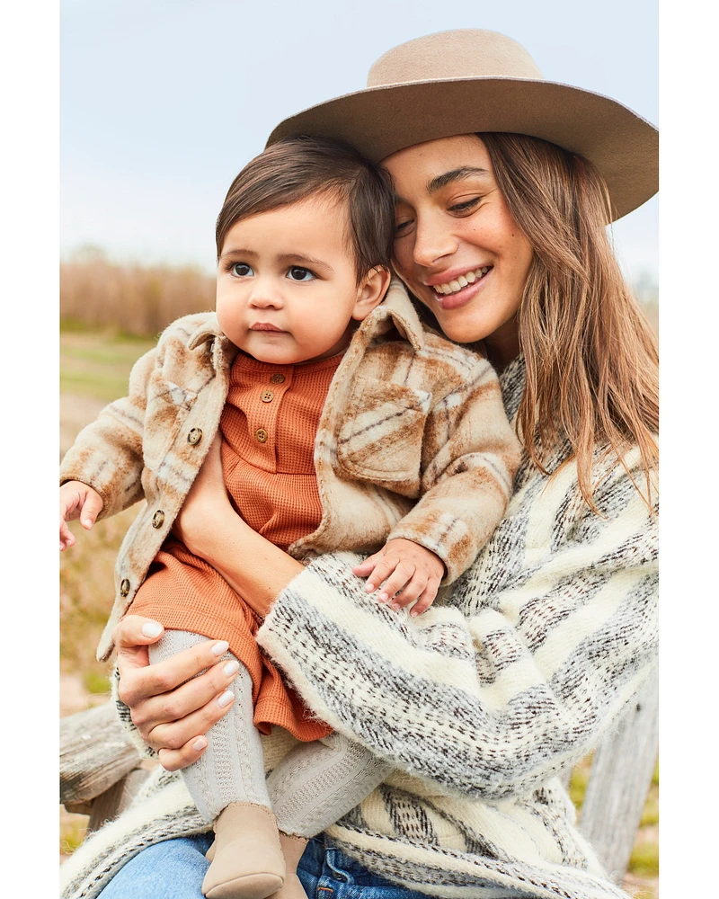 Baby Plaid Sherpa-Lined Shacket