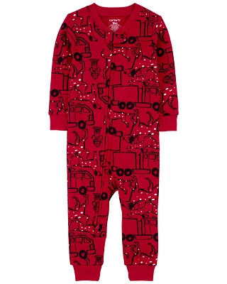 Toddler 1-Piece Car 100% Snug Fit Cotton Footless PJs