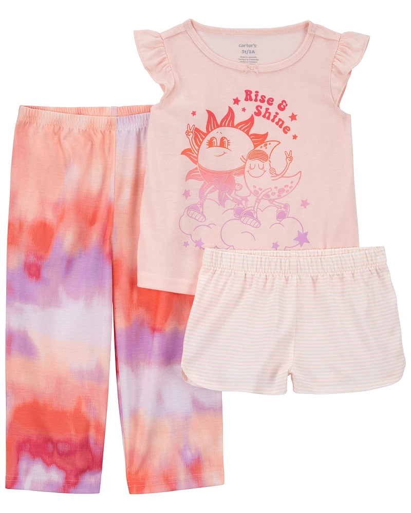 Toddler 3-Piece Sun Loose Fit Pajamas