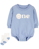 Baby 2-Piece Birthday Bubble & Socks Set