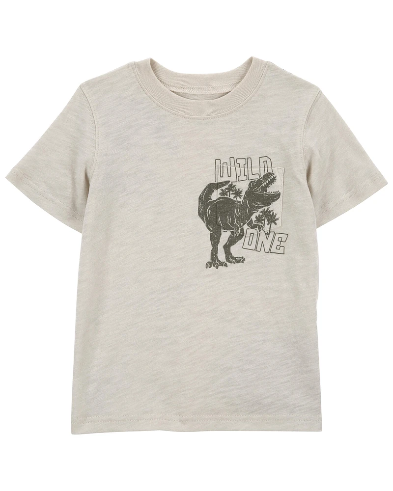 Toddler Wild One Slub Jersey Pocket Tee