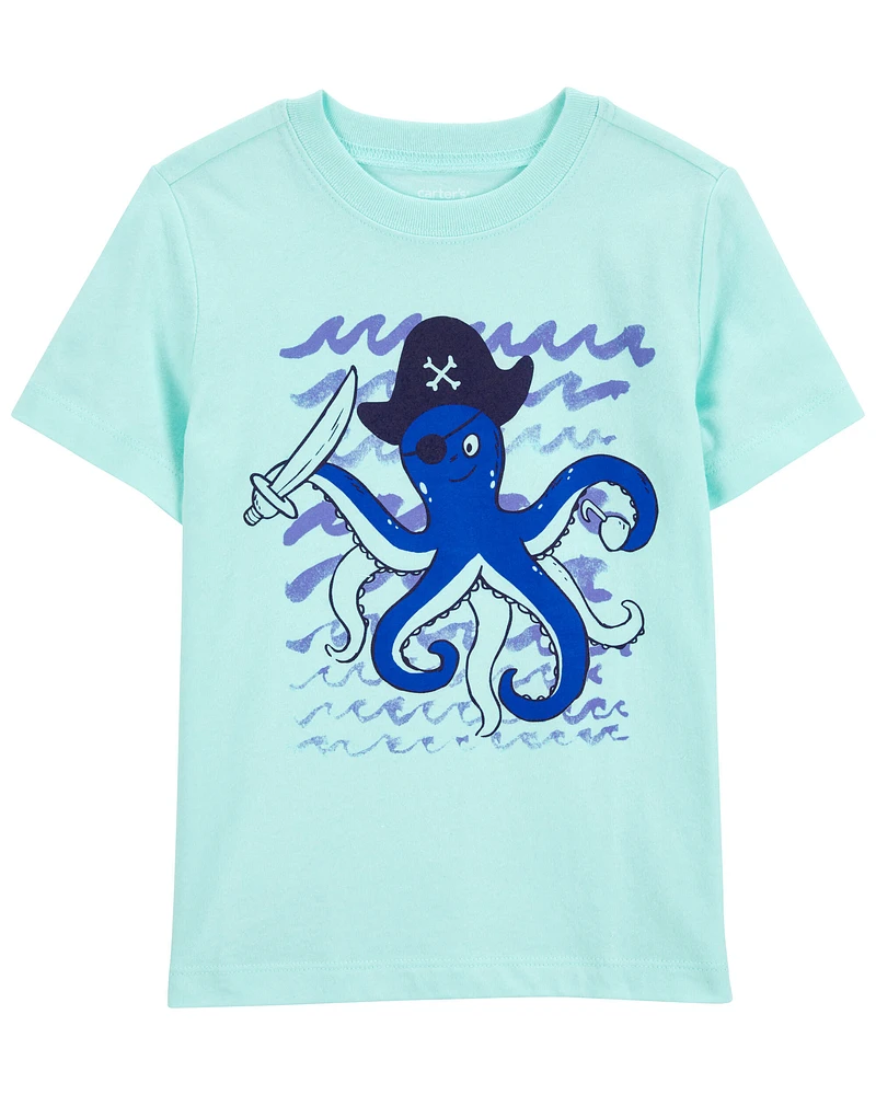 Toddler Octopus Pirate Graphic Tee