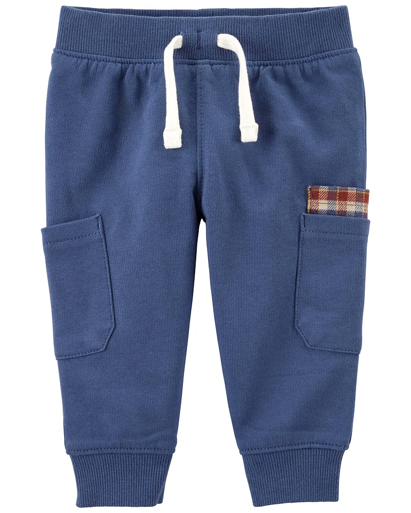 Baby 2-Piece Hooded Plaid Shirt & Pant Set