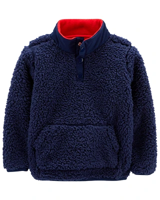 Toddler Quarter Zip Sherpa Pullover