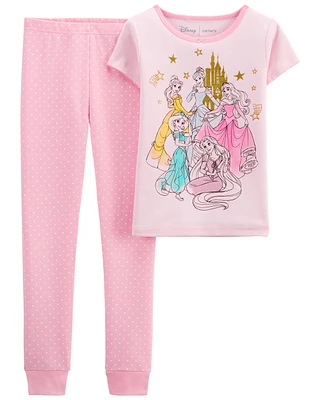 Kid 2-Piece Disney Princess 100% Snug Fit Cotton Pajamas