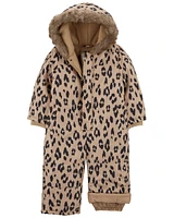 Toddler Leopard Fleece-Lined Snowsuit