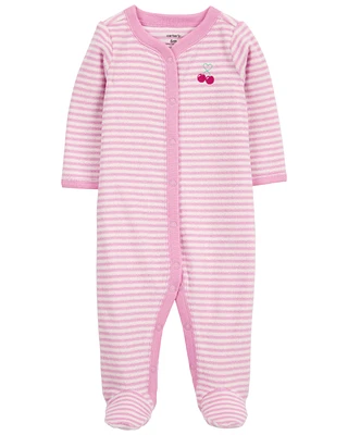 Baby Cherry Snap-Up Terry Sleep & Play Pajamas