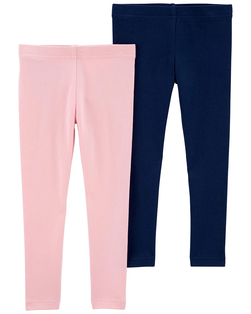 Toddler 2-Pack Light Pink & Navy Leggings Set