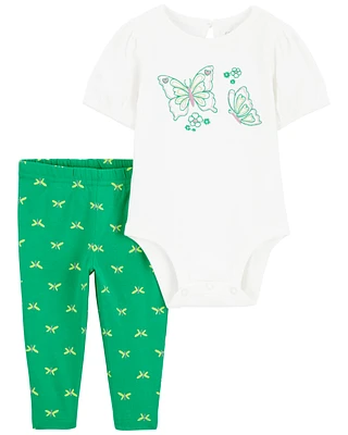 Baby 2-Piece Butterfly Bodysuit Pant Set