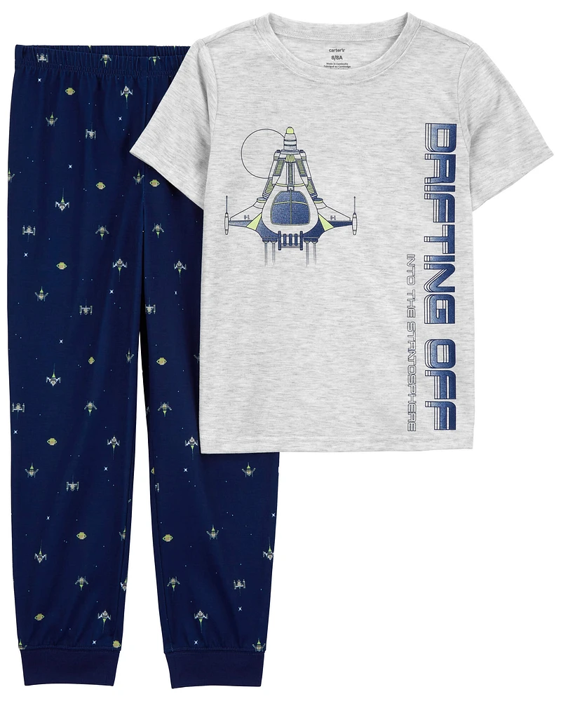 Kid 2-Piece Space Loose Fit Pajamas