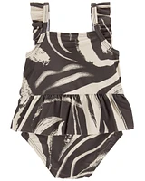 Baby 2-Pack Zebra 1-Piece Swimsuit & Cover-Up Set