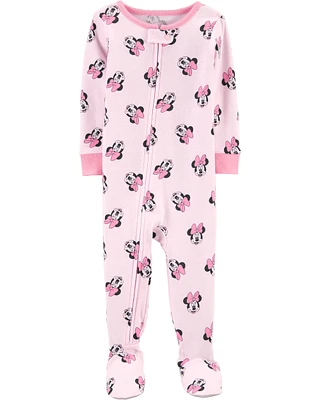 Baby 1-Piece Minnie Mouse 100% Snug Fit Cotton Footie Pajamas