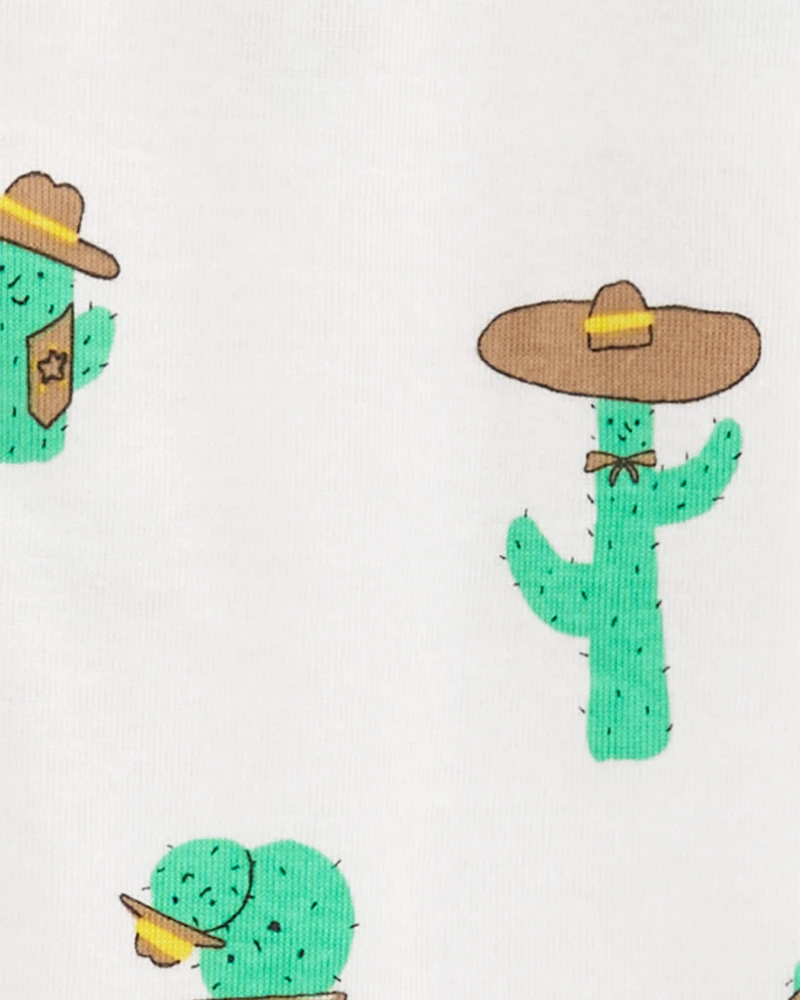 Toddler 1-Piece Cactus 100% Snug Fit Cotton Footie Pajamas