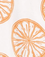Baby Orange Slice Snap-Up Cotton Romper