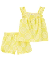 Kid 2-Piece Lemon Loose Fit Pajama Set