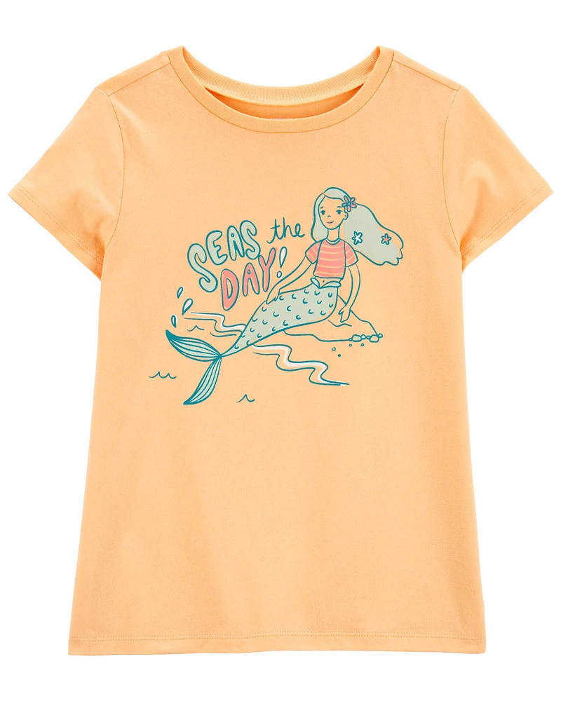 Kid Seas The Day Mermaid Graphic Tee