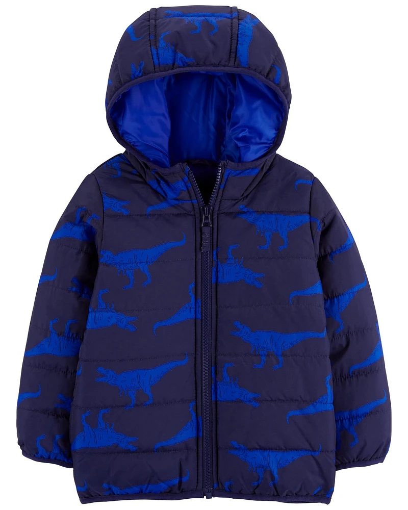 Toddler Dinosaur Packable Puffer Jacket