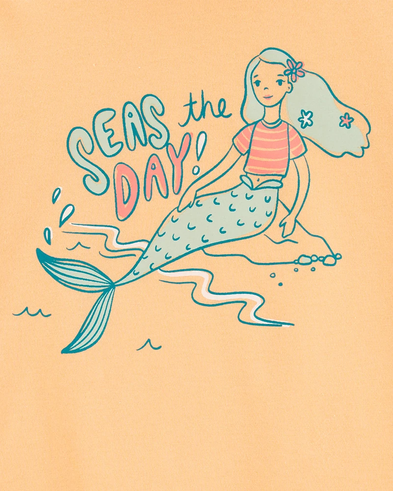Kid Seas The Day Mermaid Graphic Tee
