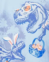 Kid Easter Bunny Dinosaur Jersey Tee