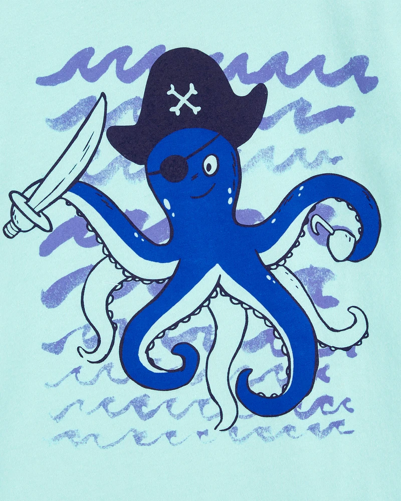 Toddler Octopus Pirate Graphic Tee