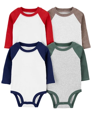 Baby 4-Pack Raglan Sleeve Bodysuits