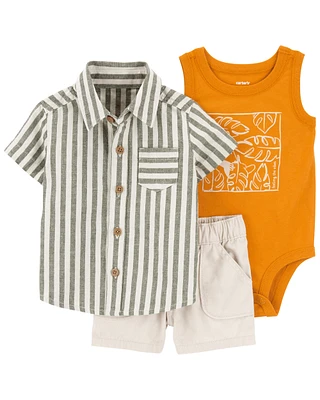 Baby 3-Piece Feeling The Vibes Little Shorts Set