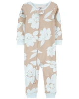 Toddler 1-Piece Floral 100% Snug Fit Cotton Footless Pajamas