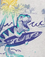 Toddler Dinosaur Surfing Jersey Tee