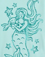 Toddler 4-Piece Mermaid 100% Snug Fit Cotton Pajamas