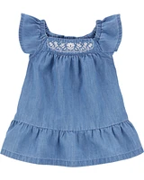 Baby Embroidered Chambray Dress