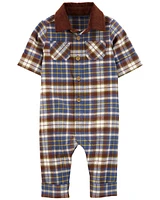 Baby Plaid Cotton Jumpsuit