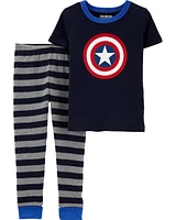 Toddler 2-Piece Captain America 100% Snug Fit Cotton Pajamas