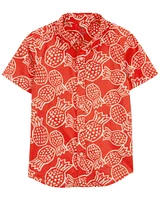 Kid Pineapple Button-Down Shirt