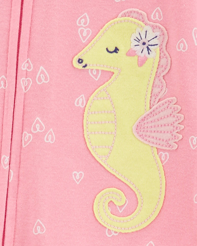 Toddler 1-Piece Sea Horse 100% Snug Fit Cotton Footless Pajamas