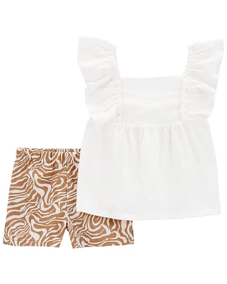 Baby 2-Piece Crinkle Jersey Top & Pull-On Shorts