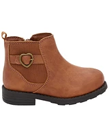 Toddler Heart Buckle Boots