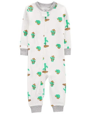 Toddler 1-Piece Cactus 100% Snug Fit Cotton Footless Pajamas