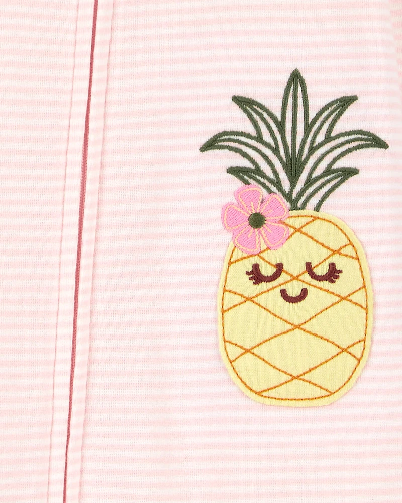 Toddler 1-Piece Pineapple 100% Snug Fit Cotton Footless Pajamas