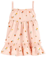 Baby Peach Sleeveless Cotton Dress