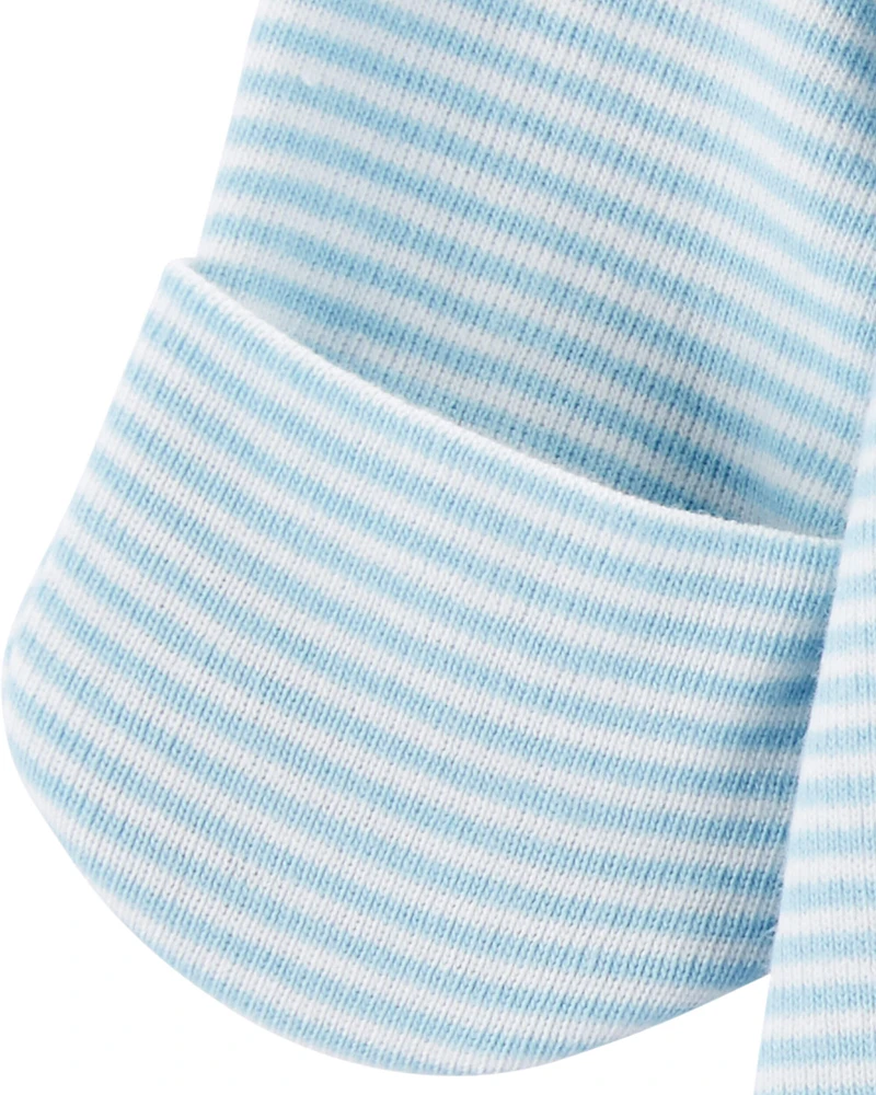 Baby Preemie Striped Cotton Sleeper Gown