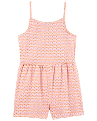 Kid Ikat Print Cotton Romper